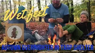 Winter Camping with Kids - Wet & Cold Feet - in a Tarp Shelter
