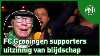 FC Groningen supporters huilen tranen van geluk na winst tegen Roda JC