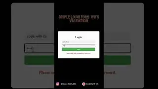 Simple Form With Validation Using HTML CSS And JAVASCRIPT 