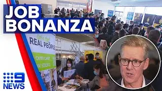 Sydney Airport holds job fair to recruit thousands of workers | 9 News Australia