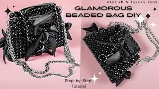 How to Make a Beaded Bag | Stylish Black Beaded Purse DIY Tutorial | Handmade Step by Step Guide