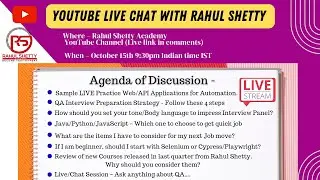 LIVE QA Chat Session  with  Rahul Shetty