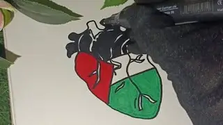 Heart of Palestine 🇵🇸 | Emotional Drawing #Palestine #FreePalestine #viralvideo  #HeartOfPalestine 