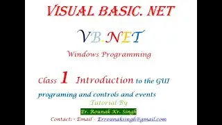 VB.net |Windows Programming | Class 1