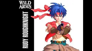 Rudy Roughknight Wild ARMS fan art sculpt - A 3D sculpture of Rudy from Wild Arms ワイルドアームズ