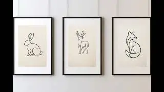 Minimalist Animal Line Art &ndash; Fox, Deer & Rabbit Wall Art | Modern Nursery & Home Decor