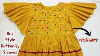 Eid Special Butterfly Bell Sleeves Design|Complete Cutting and stitching