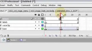 Animated Movie Clip Button Menu System Flash CS3 Tutorial For Beginners - HD