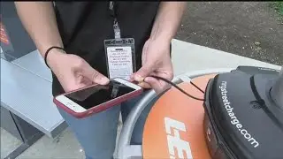 LES donates solar powered charging stations to Holmes Lake