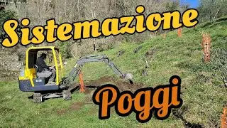 Sistemazione poggi con escavatore