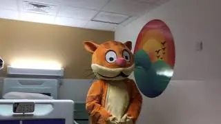 Opening of our new children's ward at North Middlesex Hospital with Tristan Simpson and Stumpy Cat.