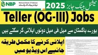 NBP Bank (Teller OG-III) Multiple Jobs 2026 Announced - How To Apply Online For NBP Bank Jobs