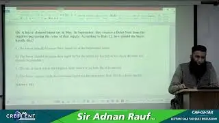 CAF 2 Sir Adnan Rauf Lecture Sale Tax Quiz Discussion