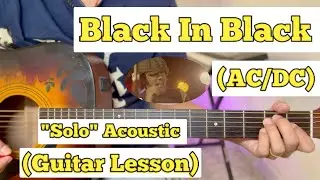 Back In Black - AC/DC | Guitar Solo Lesson | With Tab | (Acoustic)