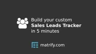 Tutorial: Build your custom Sales Leads Tracker in 5 minutes