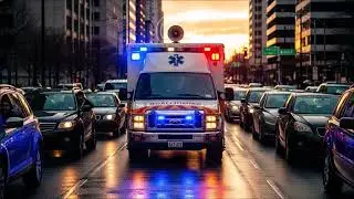 Ambulance Siren in Traffic Sound Effect | Emergency City Ambience