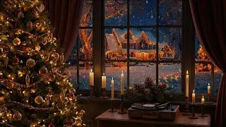 Cozy Christmas by the Window ❄️ Snowfall, Howling Wind & Muffled Jazz from Another Room