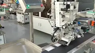 Fully automated flat buffer, print, labeling machine for masks, PE bags, color boxes; real-time date