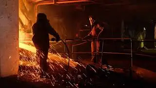 2 Man Hard Working In Fire Royalty Free Stock Footage