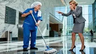 &laquo;Белый воротничок&raquo; высмеивает 60-летнюю уборщицу за неприятный запах. Оказывается, она миллиардерша!