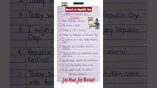 26 January Speech 2026 🇮🇳 |Republic Day Speech in English | Speech On Republic Day in English