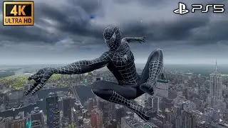 Raimi Black Webbed Suit - Marvel&rsquo;s Spider-Man 2 Free Roam PS5 [4K 60FPS]