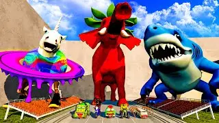 ALL MONSTERS Big & Small Cars with NEW STRAWBERRY ELEPHANT & CAR EATER & BUS EATER | BeamNG.Drive