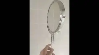 Wall mounted makeup mirror double sided 7X magnifying with extendable arm for bathroom