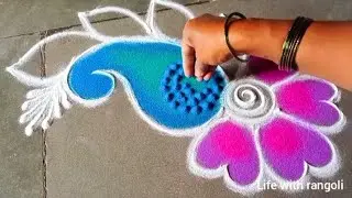 daily use rangoli || rangoli || rangoli design || freehand rangoli || rangoli kolam || muggulu