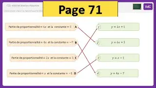 Fonctions affines : Reconnaître la fonction y = ax + b  | 2AC Page 71
