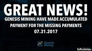 ОТЛИЧНЫЕ НОВОСТИ! | GENESIS MINING произвела накопленную выплату за недостающие платежи | Никакого мошенничества!