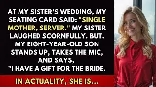 At My Sister's Wedding, My Seat Card Said 'Single Mother, Waitress'    Then My Son Spoke