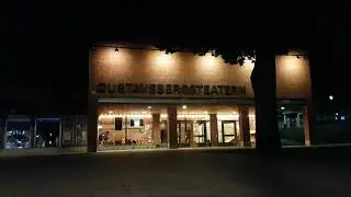 Green Screen Background outside a city theater at night