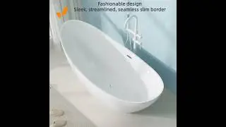 59-Inch White Acrylic Moon-Shaped Single Slipper Soaker Bathtub