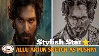 Allu Arjun|| As Pushpa Drawing||first look of allu arjun|| as pushpa movie drawing||#shorts