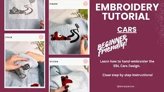Cars Pattern Embroidery Tutorial, Beginner Yarn Embroidery, Step By Step instructions 