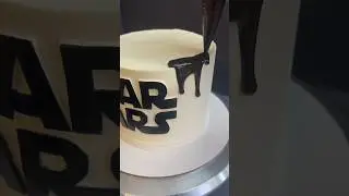 Quick make a star wars birthday cake #starwars #disney #cake #cakedecorating #baking