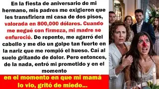 En la fiesta de mi hermano, mamá me rompió la nariz por negarme a ceder mi casa de $800,000 — ¡Él la