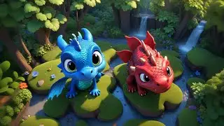 Four Little Dragons Blow Magic Fire | Fantasy Song for Kids | Nursery Rhymes and Learning Fun