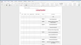 Listing Checklist