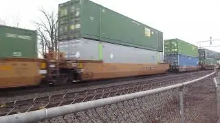 (1-7-2026) Train meet in Marion Ohio:NS northbound and southbound freight trains.