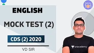English Mock Test (2) | Full Concepts | Target CDS(2) 2020 | VD Sir
