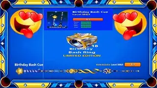 Birthday Bash Cue Level Max | Only 18 Rings | 8 Ball Pool