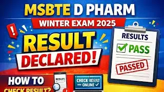 MSBTE D Pharm Winter Exam 2025 Result Declared | How to Check Result Online
