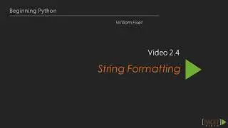 2.4 String formatting