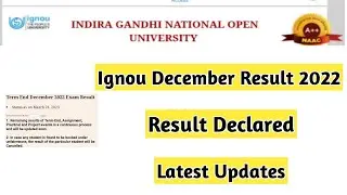 Ignou December 2022 Result Latest News | Mister Ignou #ignou #result
