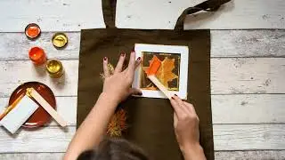 How to flowprint - Herbstbl&auml;tter mit Farbverlauf - gedruckt mit der Siebdruckschablone von flowprint