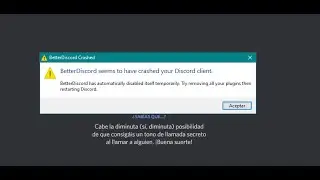 CRASH DE BETTER DISCORD EN ESPAÑOL SOLUCION 2022 | SE CIERRA EL DISCORD SOLO | ERROR CRASHING | APP