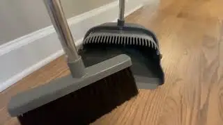 kelamayi Broom and Dustpan Set for Home, Office, Indoor&Outdoor Sweeping, Stand Up Broom and Dustpan