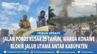 Protes Jalan Rusak 25 Tahun Tak Diaspal, Warga 2 Kecamatan di Konawe Blokade Jalan, Janji Bupati